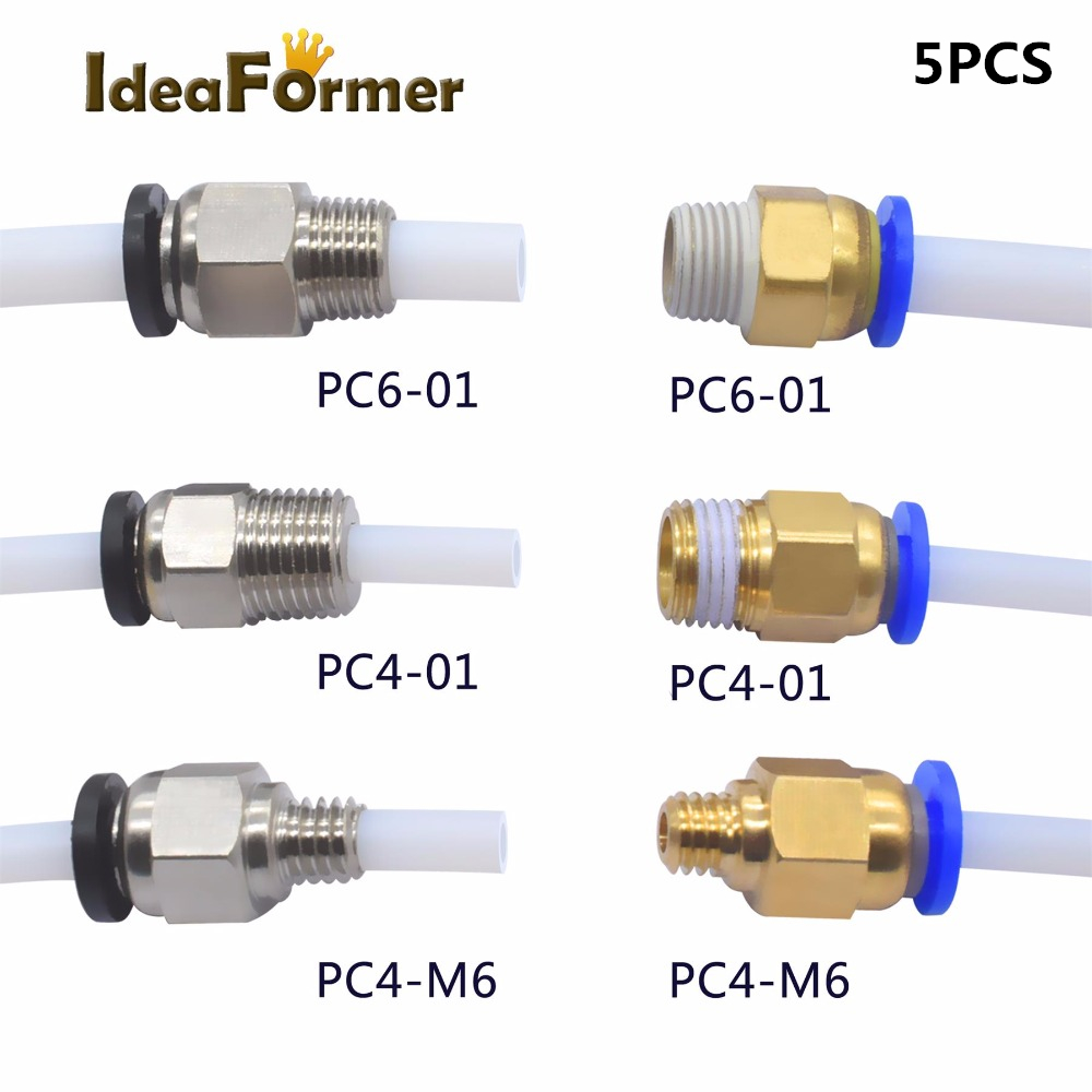 Filament 1.75 - 5 sztuk szybkozłączka PC4-01 PC6-01 PC4-M6